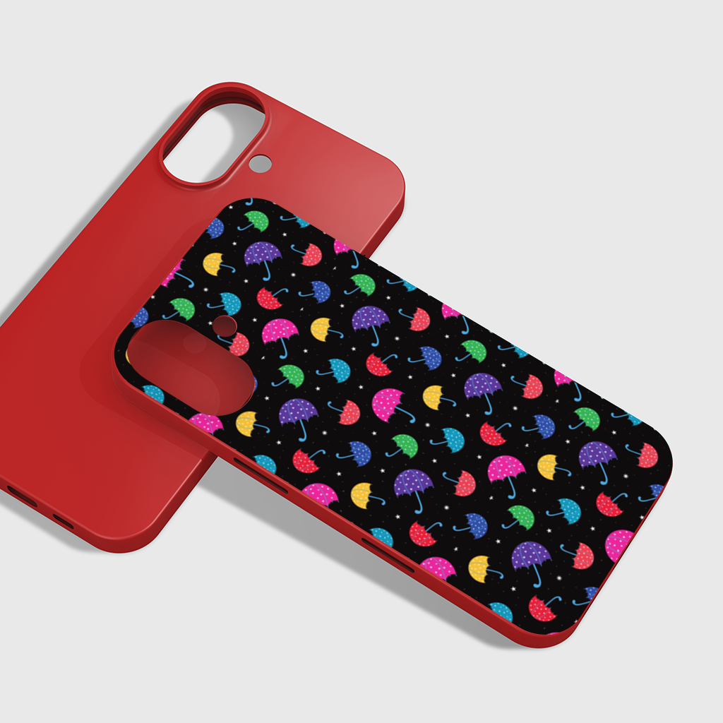 Colorful Heart Umbrellas Pattern iPhone 16 Plus Case