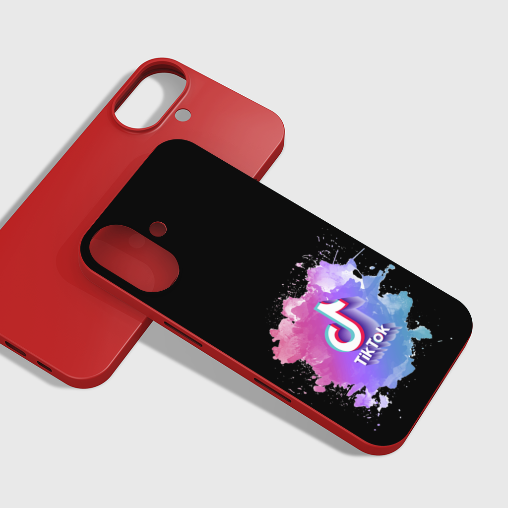 TikTok Logo with Watercolor Effect iPhone 16 Plus Case