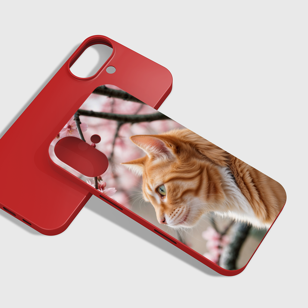 Adorable Ginger Cat Portrait Among Spring Flowers iPhone 16 Plus Case