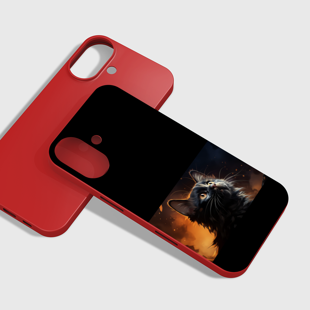 Black Cat Digital Art iPhone 16 Plus Case