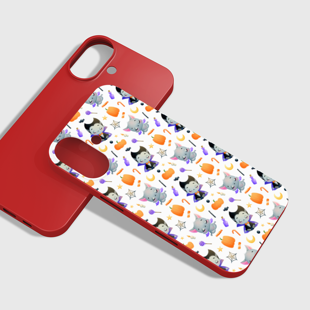 Cute Vampire and Bat Halloween Seamless Pattern iPhone 16 Plus Case