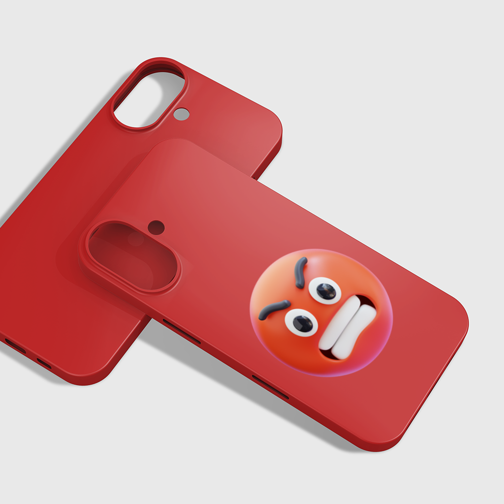 3D Angry Emoji iPhone 16 Plus Case