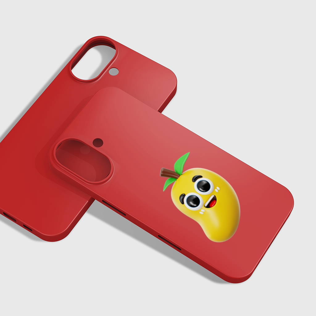 3D Kawaii Mango iPhone 16 Plus Case
