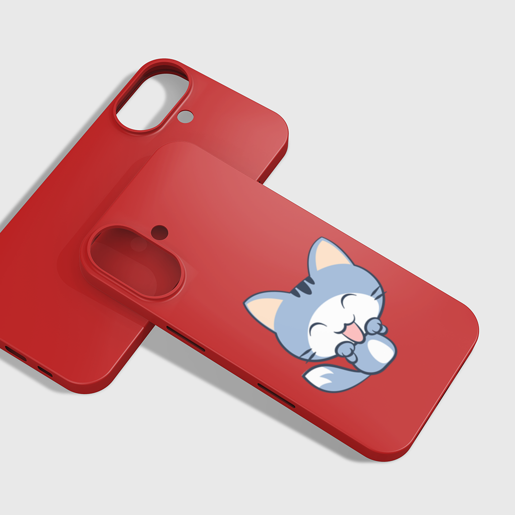 Kawaii Blue Cat iPhone 16 Plus Case