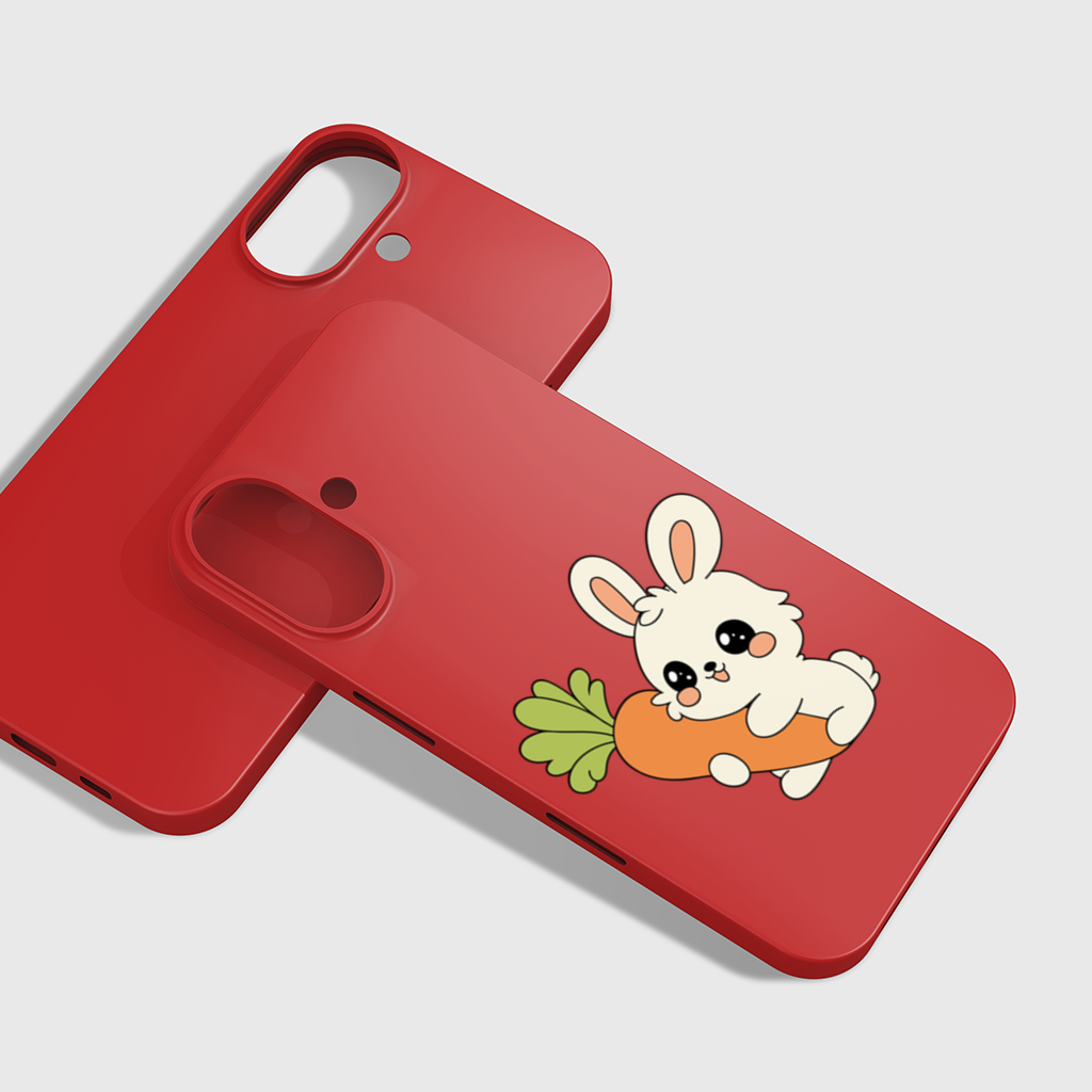 Kawaii Bunny with Carrot iPhone 16 Plus Case