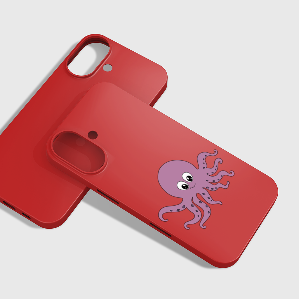 Cute Purple Octopus iPhone 16 Plus Case