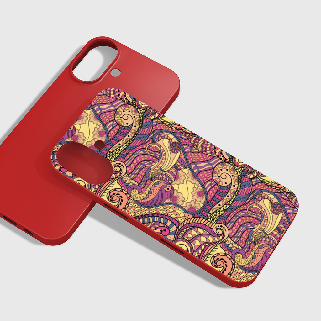 Psychedelic Zentangle Floral iPhone 16 Plus Case