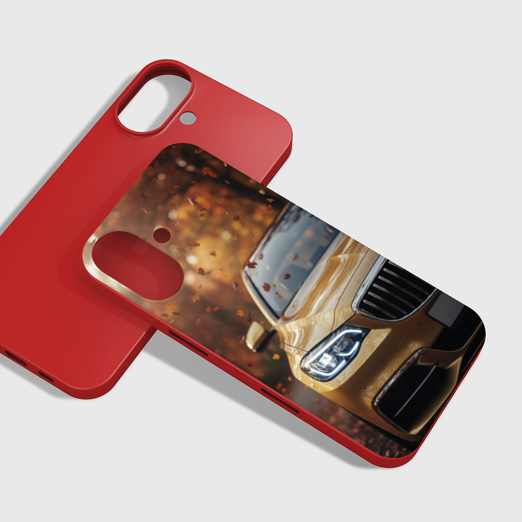 Gold Car and Autumn Leaves iPhone 16 Plus Case