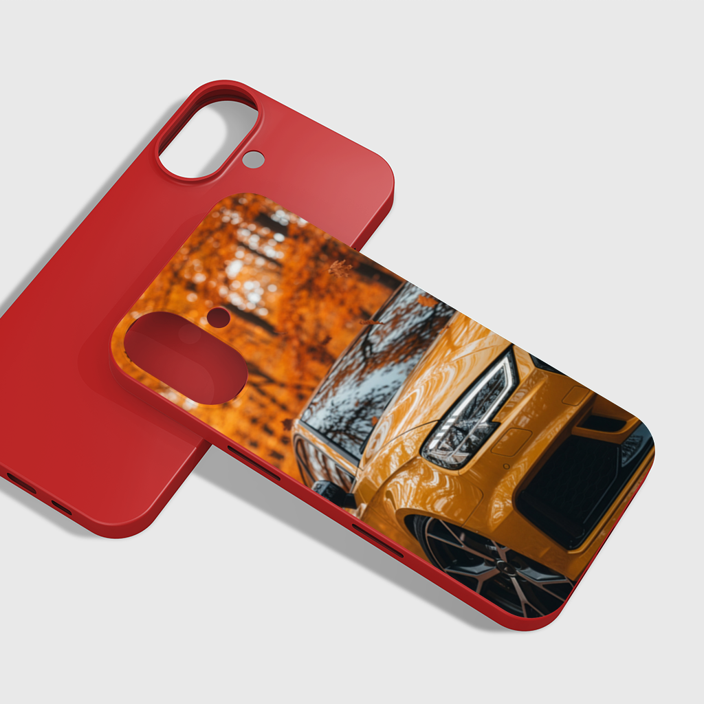 Yellow Sports Car Autumn iPhone 16 Plus Case