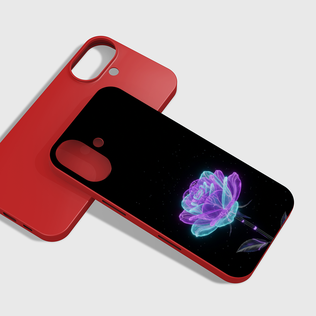 Bioluminescent Cyberpunk Rose iPhone 16 Plus Case