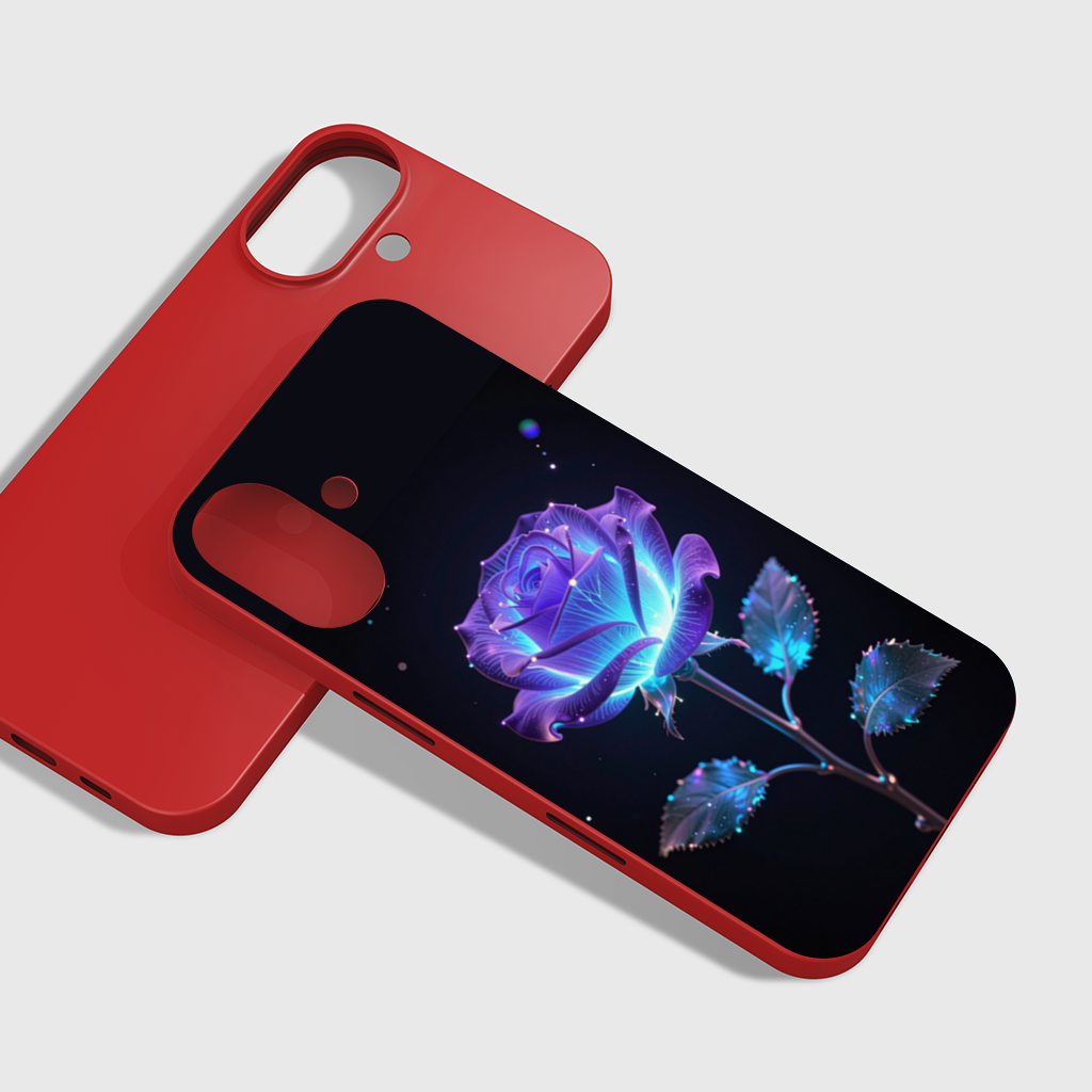 Bioluminescent Neon Rose iPhone 16 Plus Case