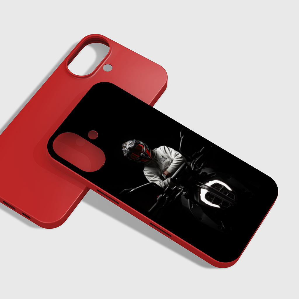 Dark Night Rider with Helmet iPhone 16 Plus Case