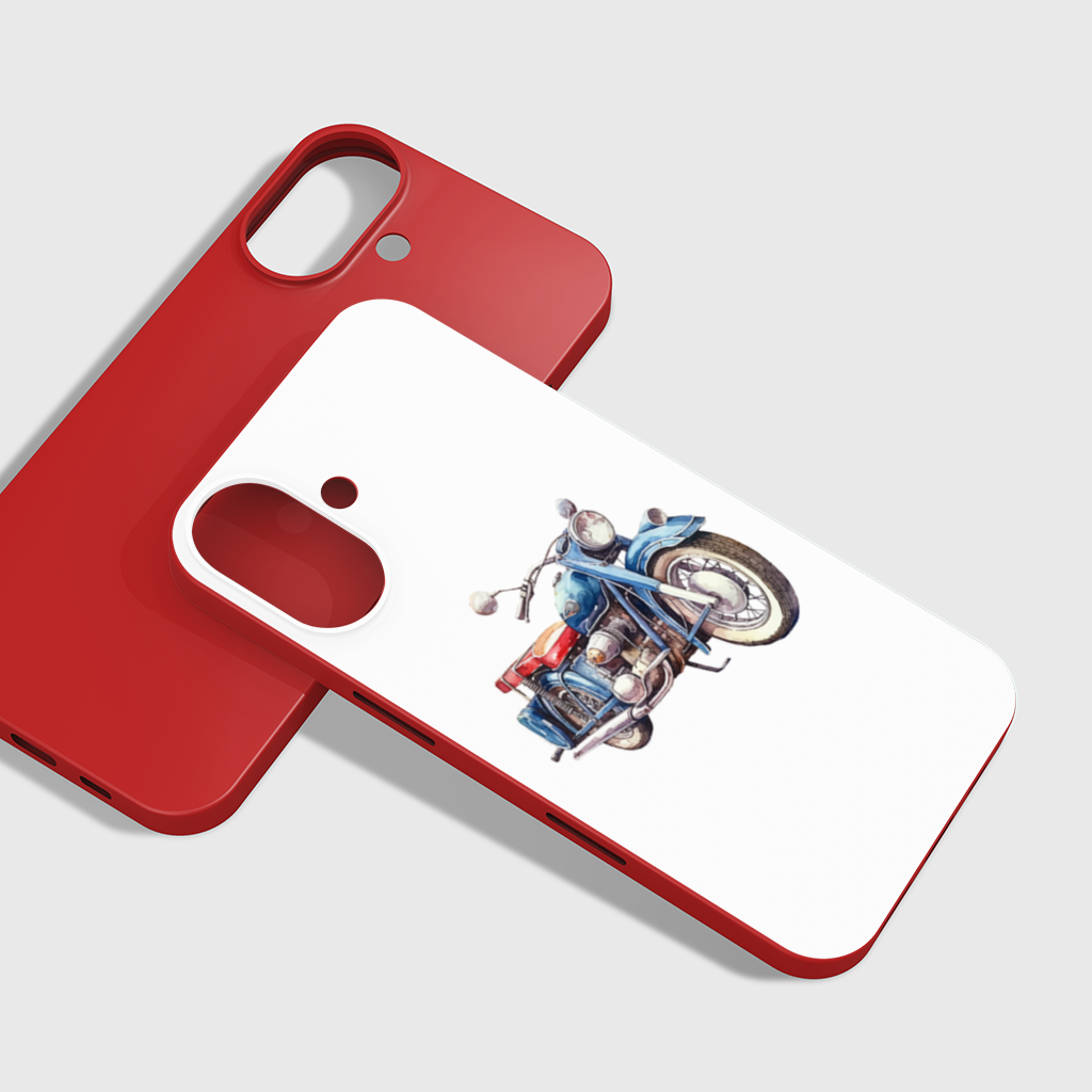Vintage Blue Classic Motorcycle iPhone 16 Plus Case