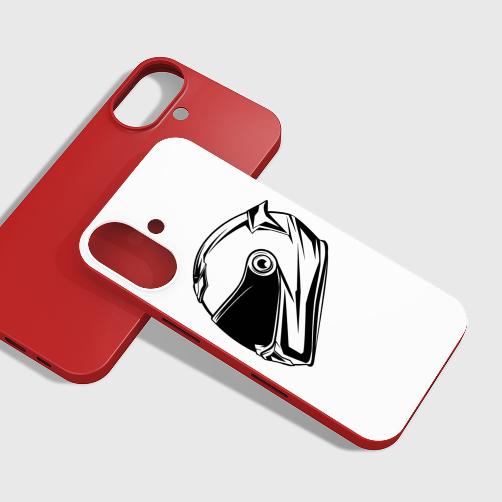 Monochrome Motorcycle Helmet iPhone 16 Plus Case