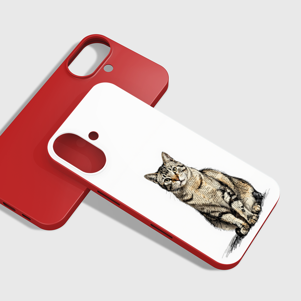 Vintage Newspaper Collage Tabby Cat iPhone 16 Plus Case