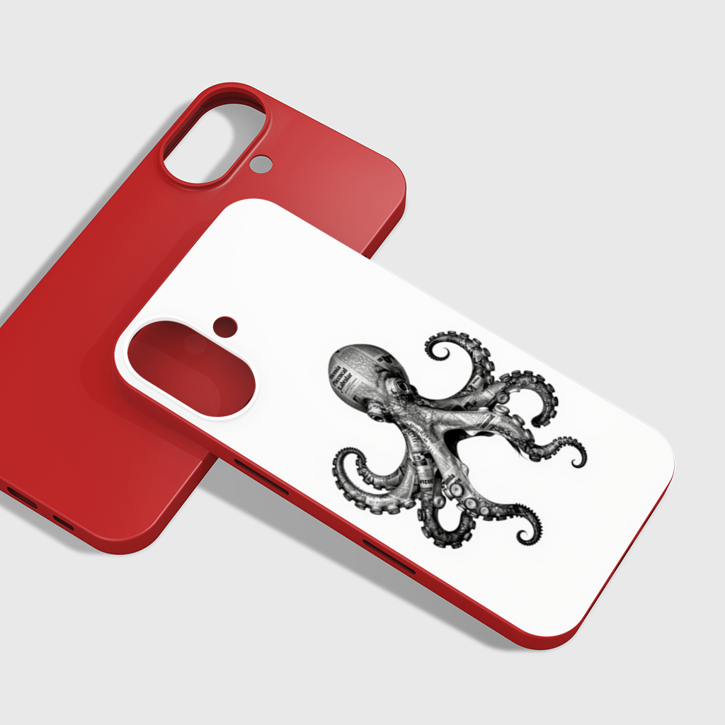 Vintage Newspaper Octopus Kraken iPhone 16 Plus Case
