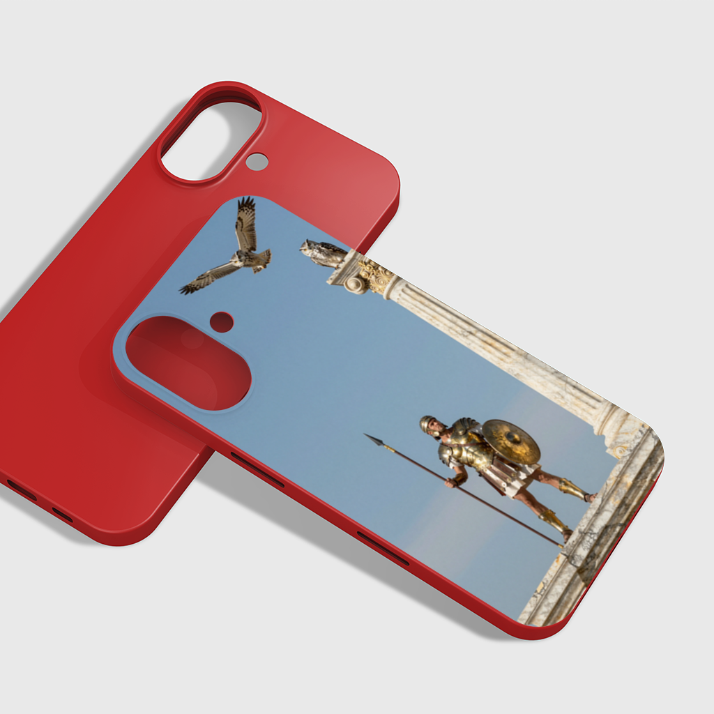 Ancient Greek Warrior with Athena Owls iPhone 16 Plus Case