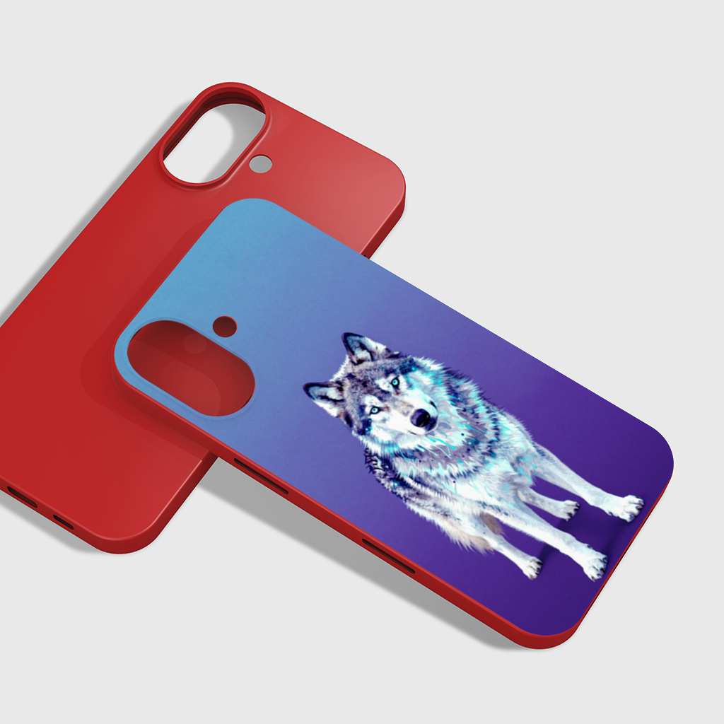 Mystic Blue Eyed Wolf iPhone 16 Plus Case