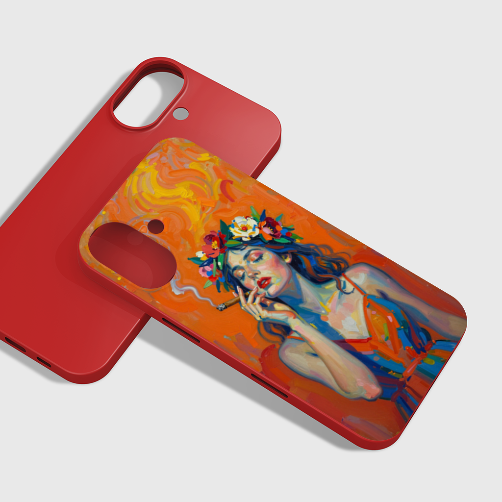 Bohemian Woman with Flower Crown iPhone 16 Plus Case