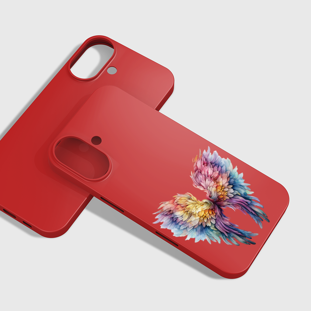 Pastel Rainbow Angel Wings iPhone 16 Plus Case