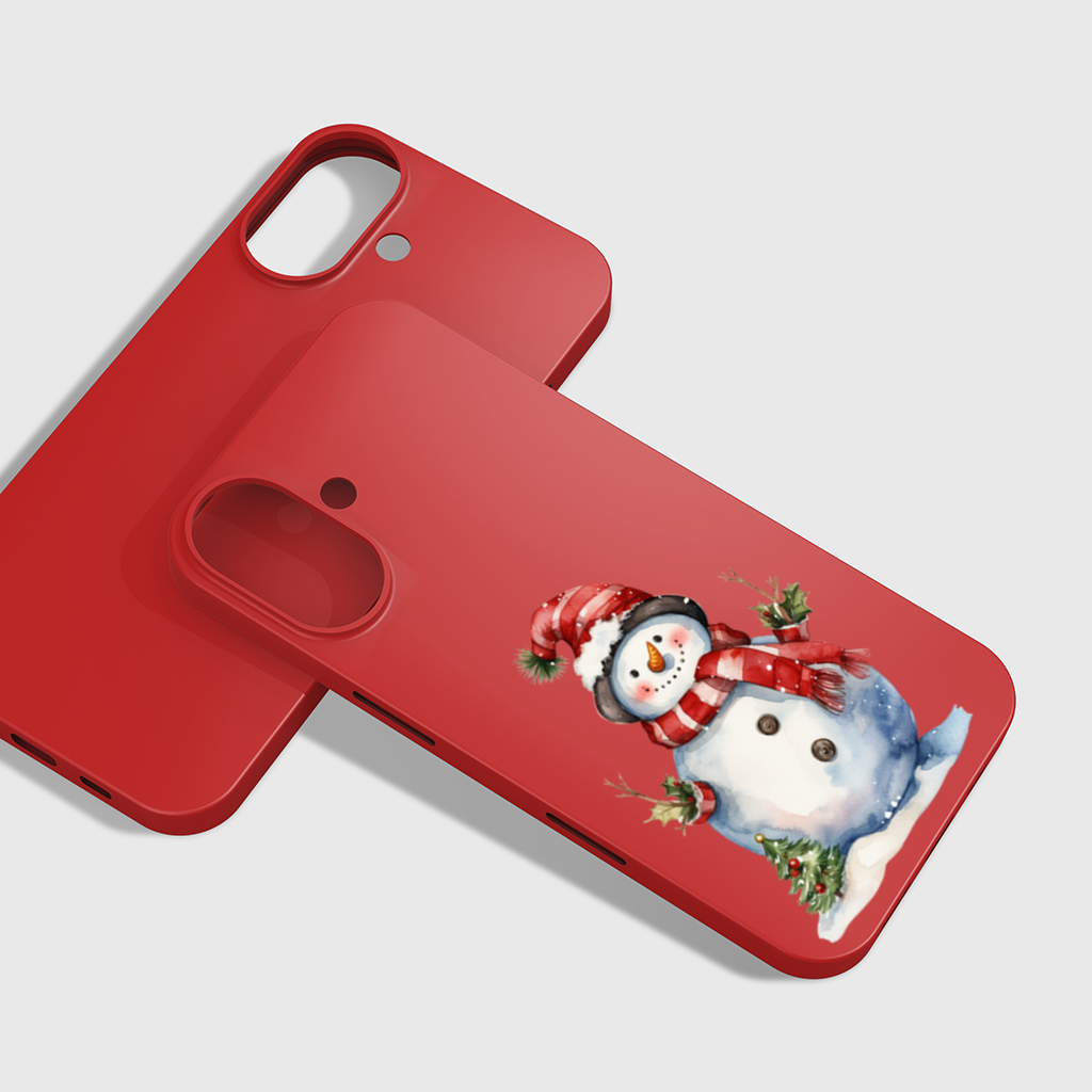 Whimsical Red Snowman iPhone 16 Plus Case