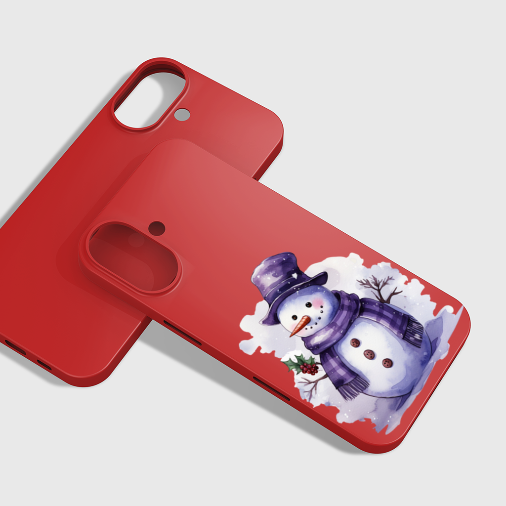 Whimsical Purple Snowman iPhone 16 Plus Case