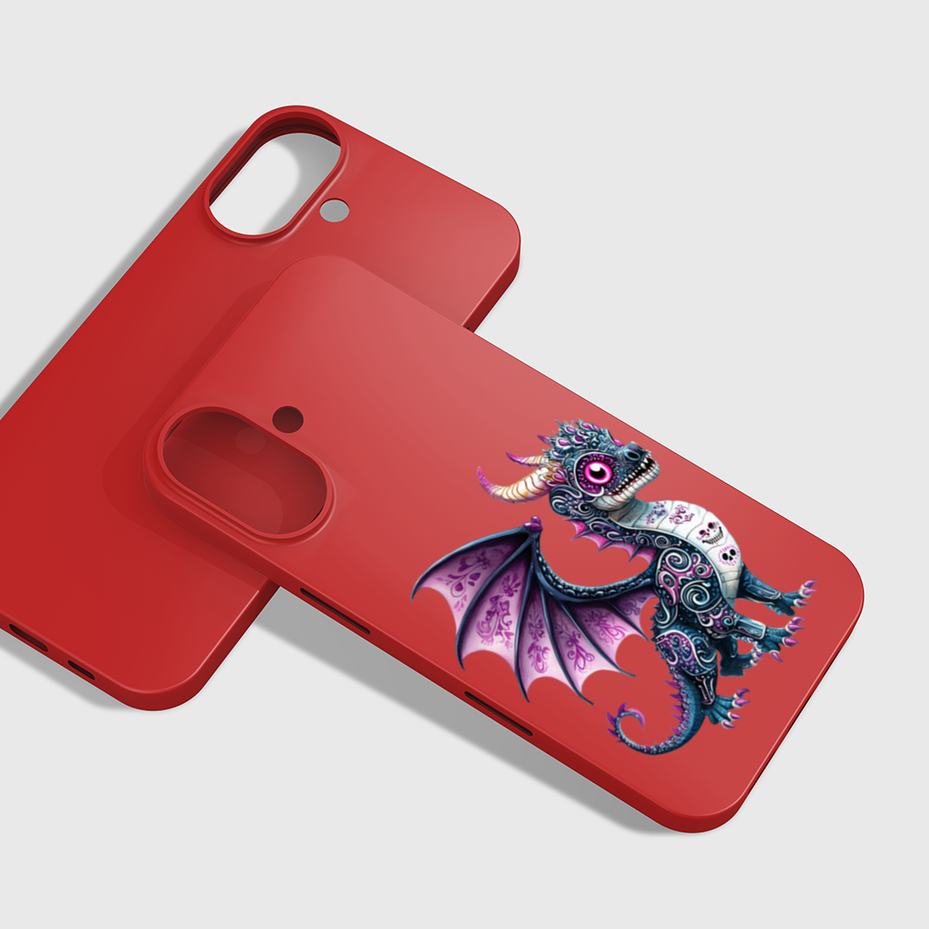 Purple Sugar Skull Dragon iPhone 16 Plus Case