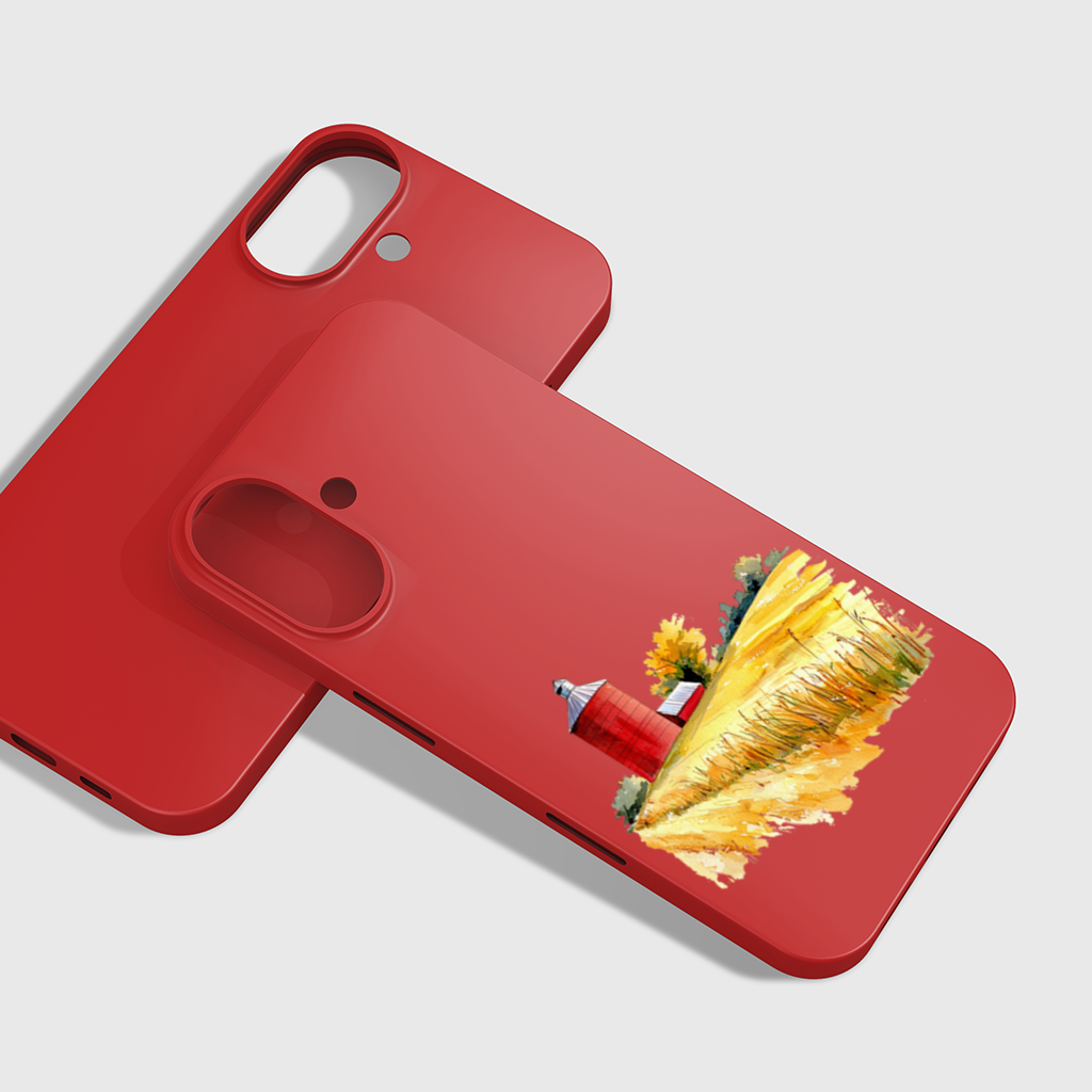 Red Farm Silo and Golden Wheat Field iPhone 16 Plus Case