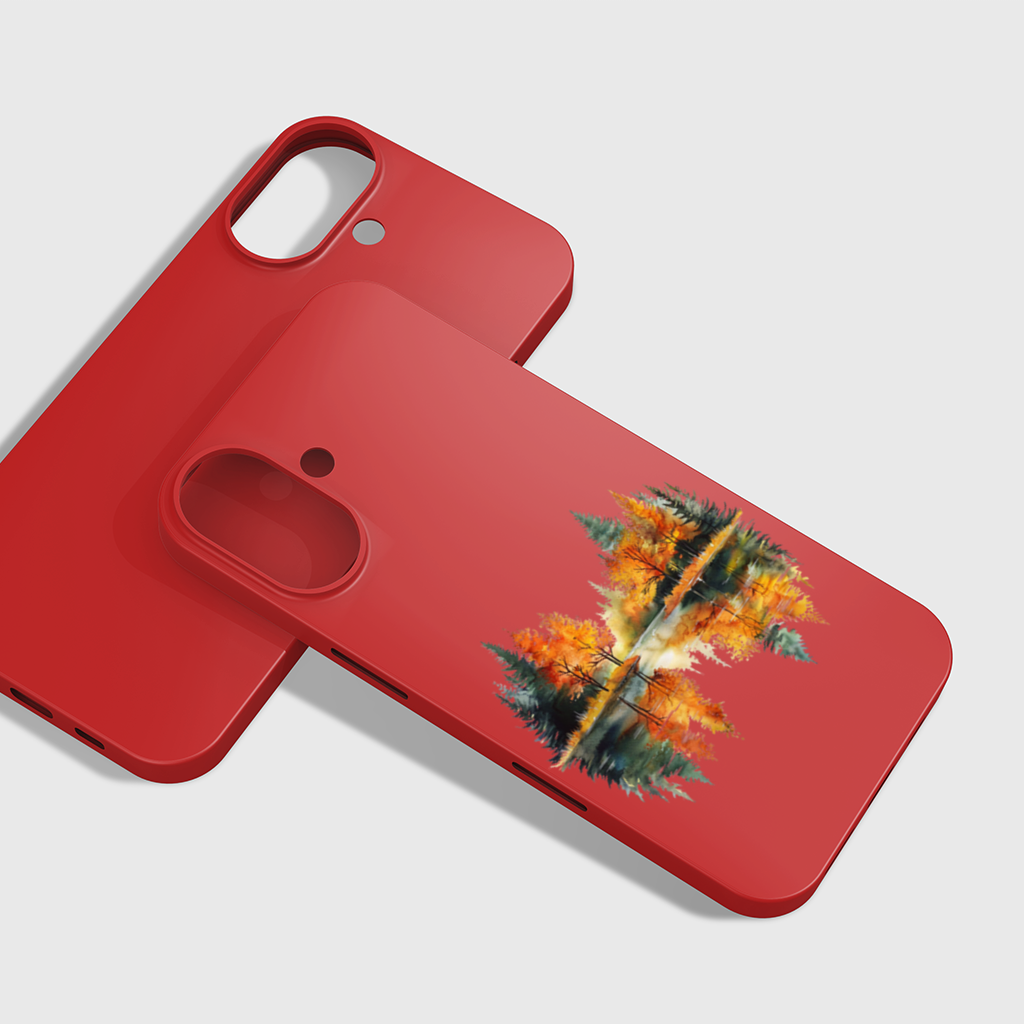 Autumn Forest Lake Reflection iPhone 16 Plus Case
