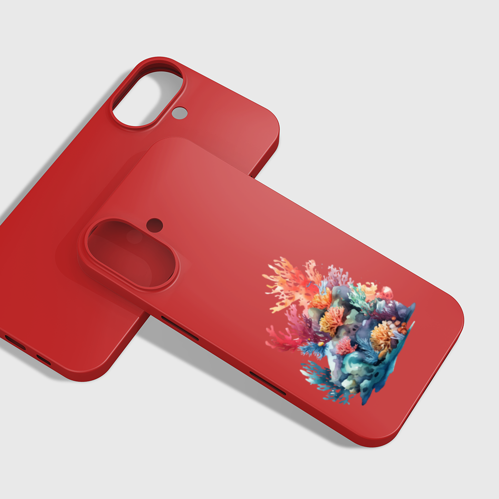 Vibrant Watercolor Coral Reef Scene iPhone 16 Plus Case