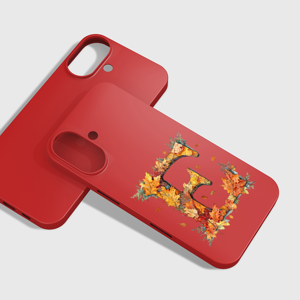 Autumn Maple Leaf Letter E iPhone 16 Plus Case