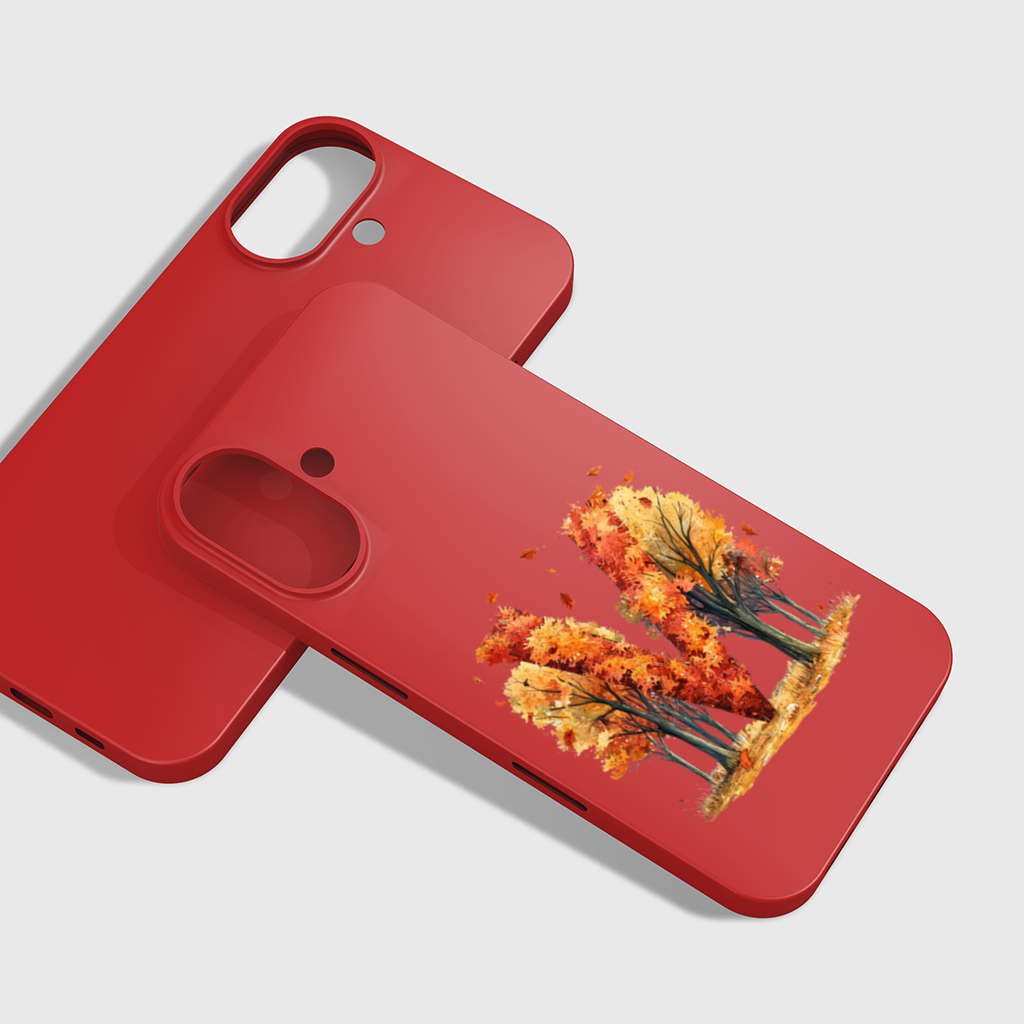 Orange Autumn Forest Letter M iPhone 16 Plus Case