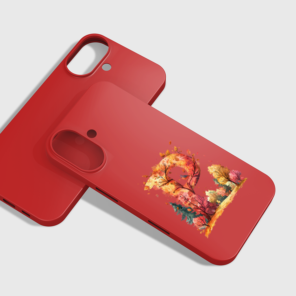 Autumn Forest Letter P with Bird iPhone 16 Plus Case