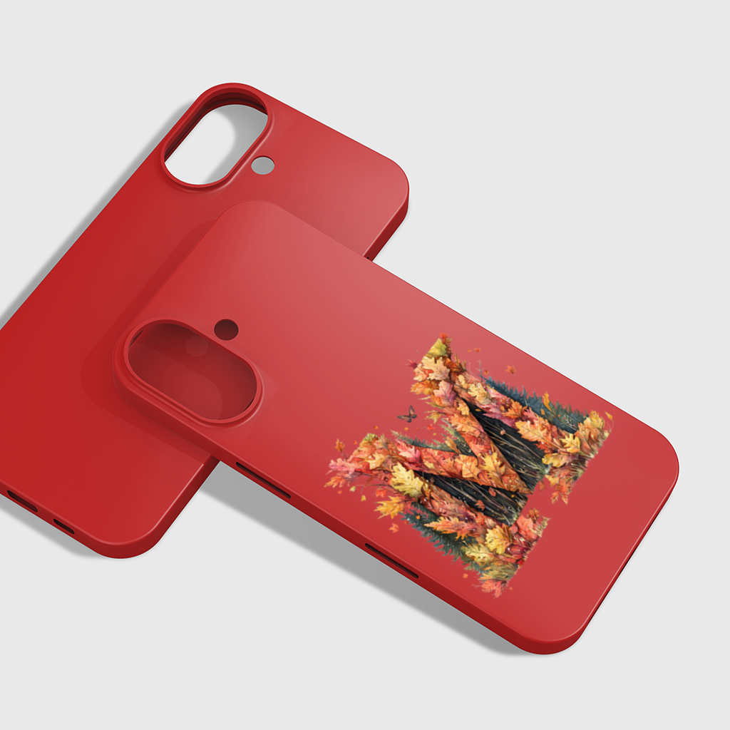 Autumn Letter M With Fall Leaves iPhone 16 Plus Case