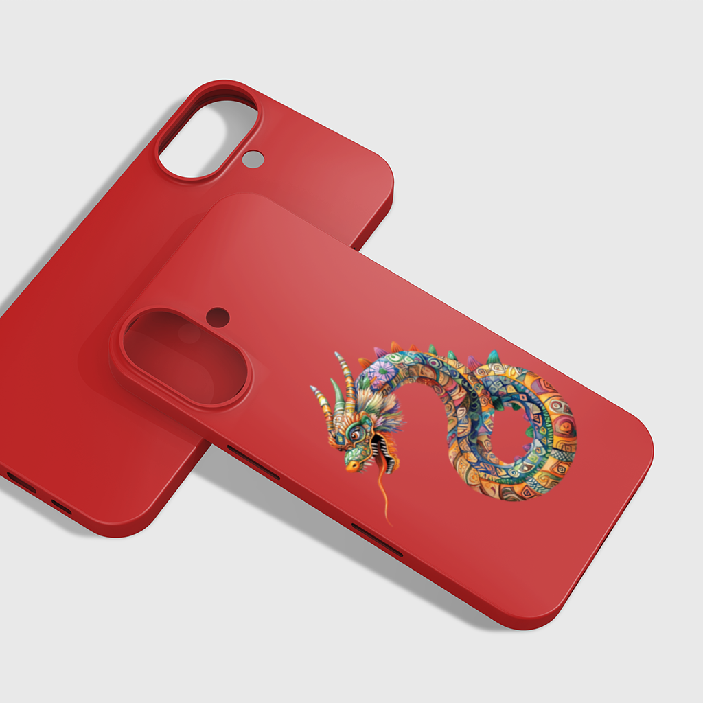 Renkli Mozaik Çin Ejderhası iPhone 16 Plus Kılıfı