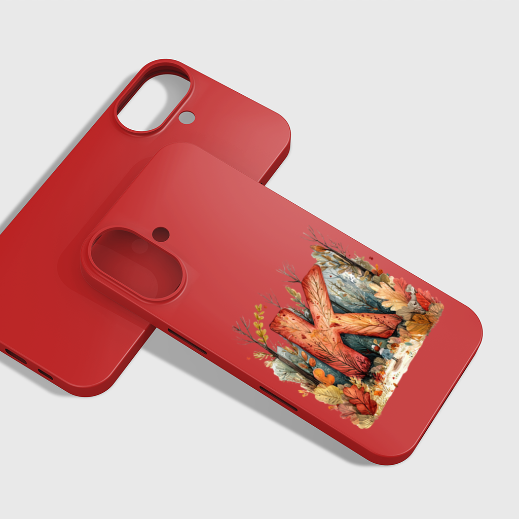 Sonbahar Ormanı K Harfi iPhone 16 Plus Kılıfı