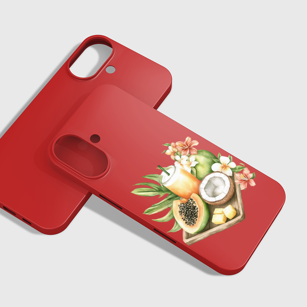 Tropical Papaya and Coconut Juice iPhone 16 Plus Case