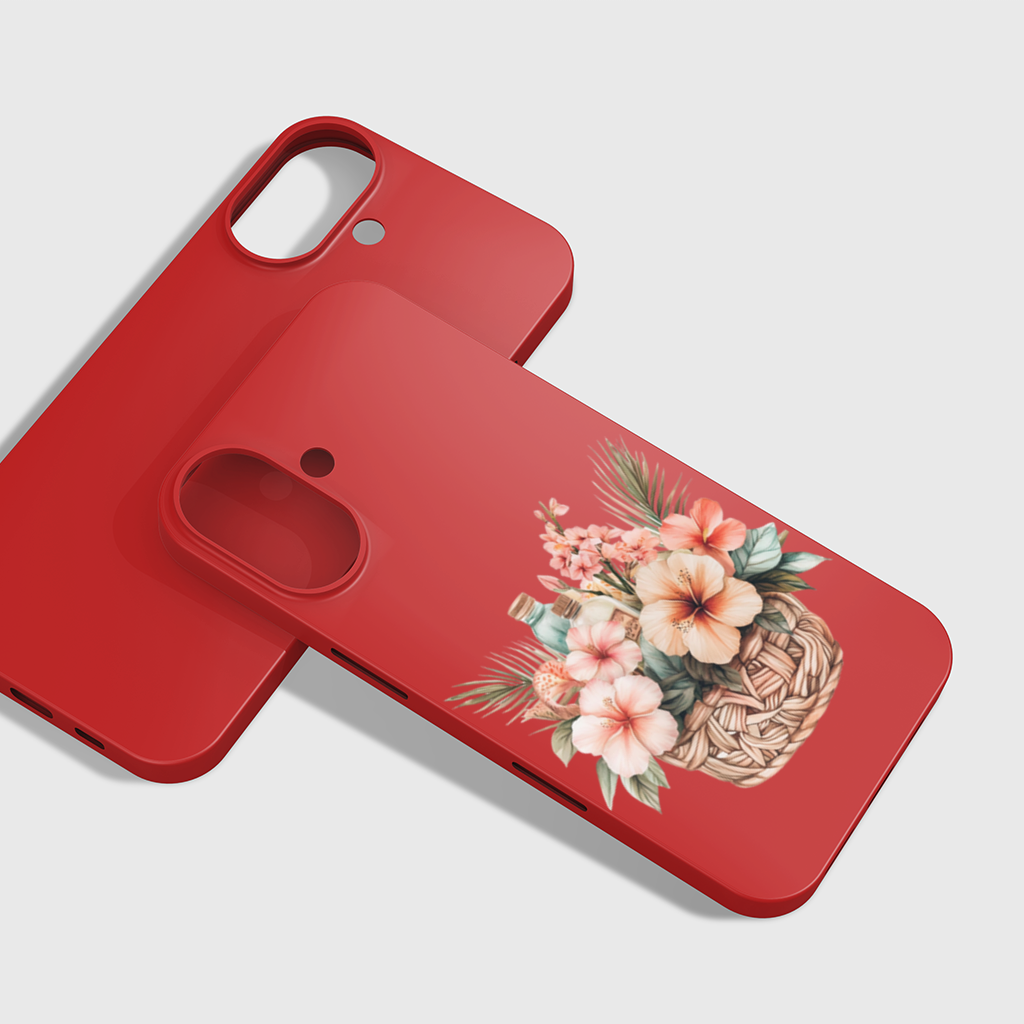 Tropical Hibiscus Flower Woven Basket iPhone 16 Plus Case