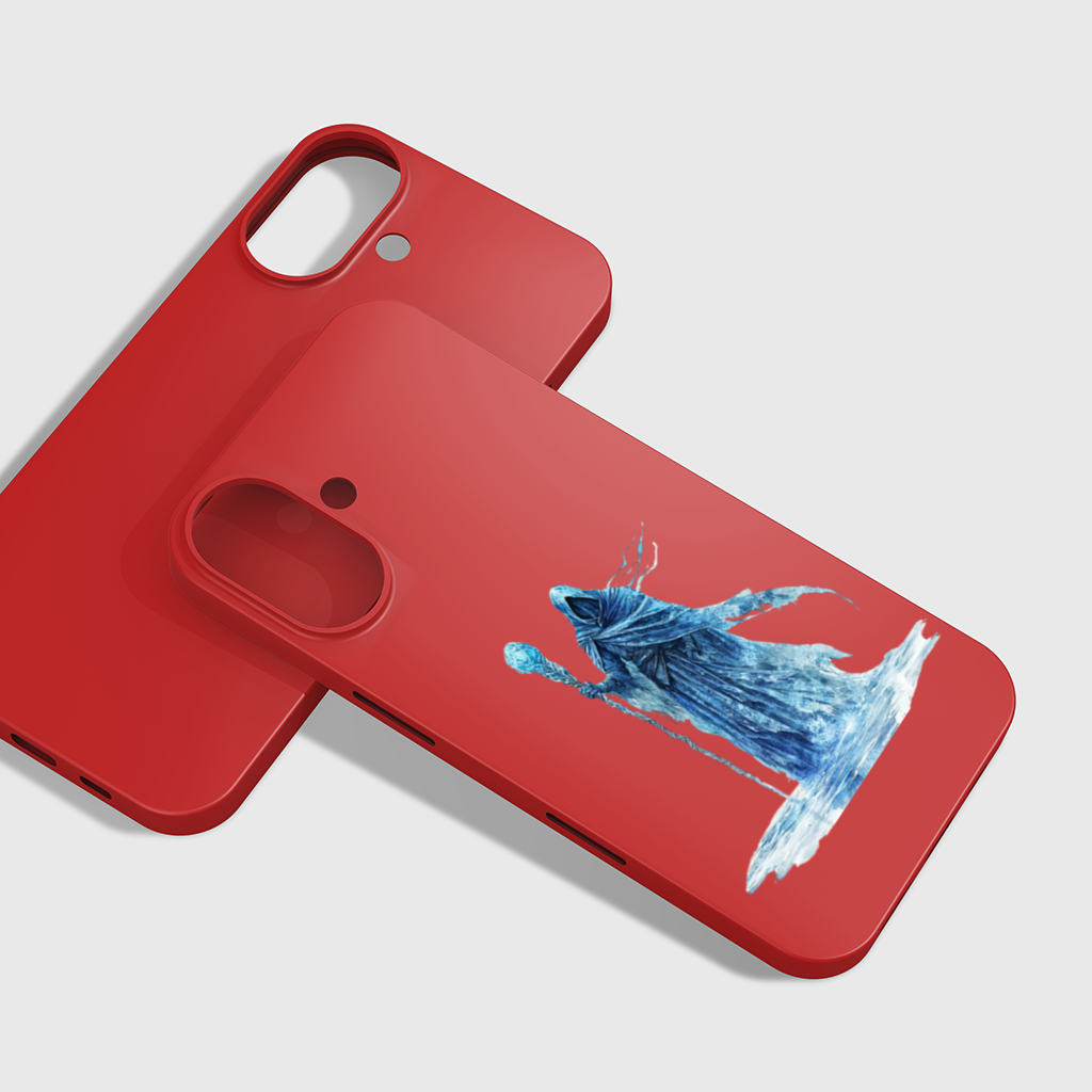 Blue Frost Mage Hooded Wizard Staff iPhone 16 Plus Case