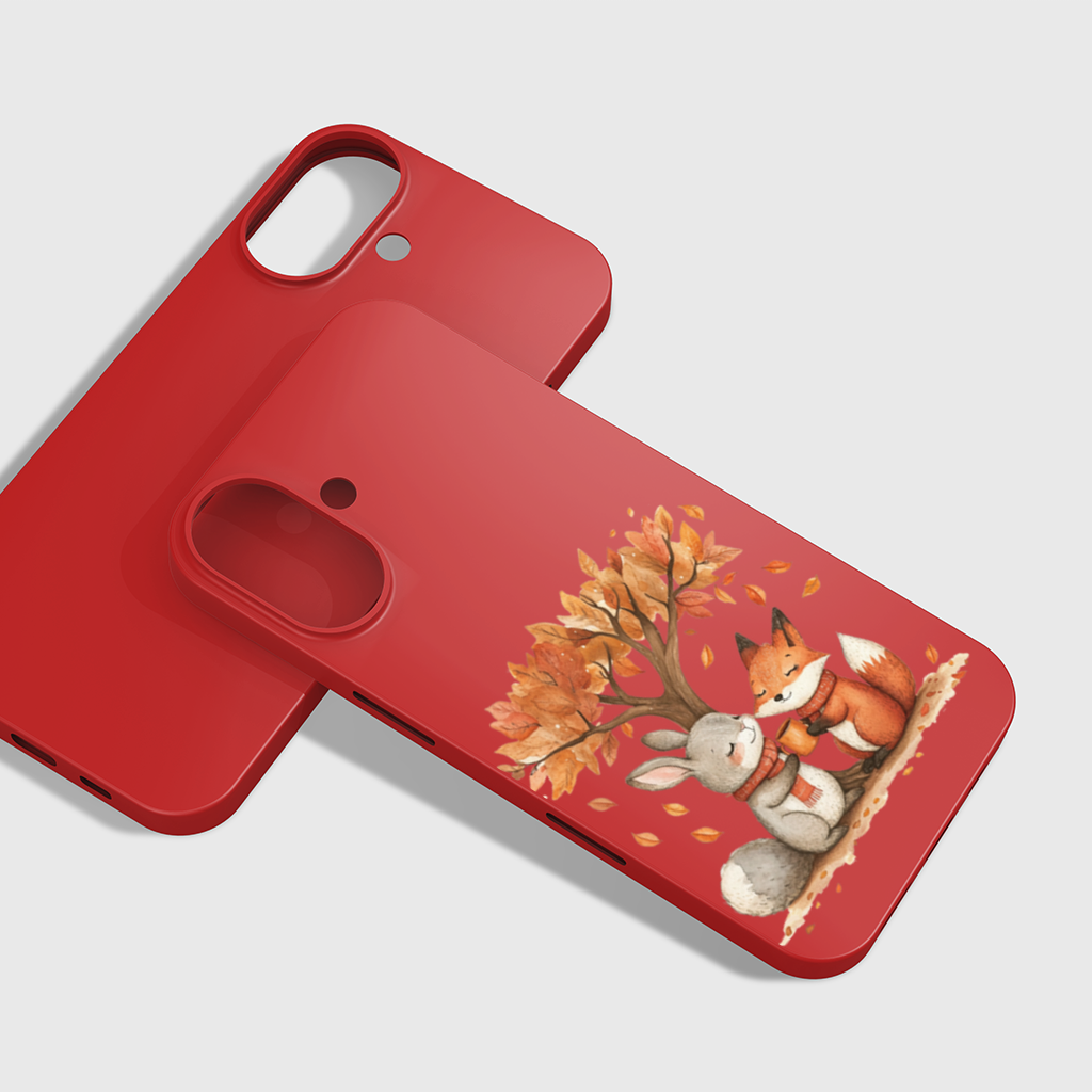 Sıcacık Sonbahar Tavşanı ve Tilkisi iPhone 16 Plus Kılıfı