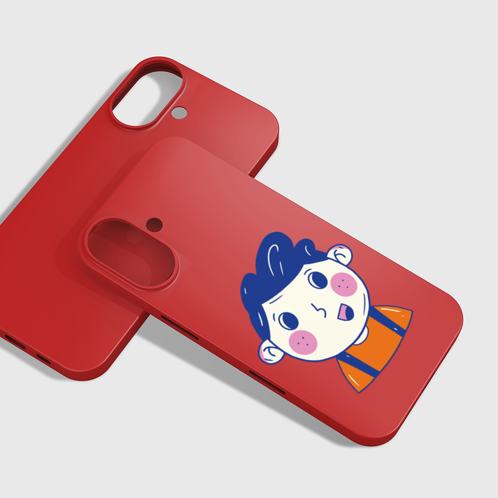 Cute Smiling Boy with Blue Hair 