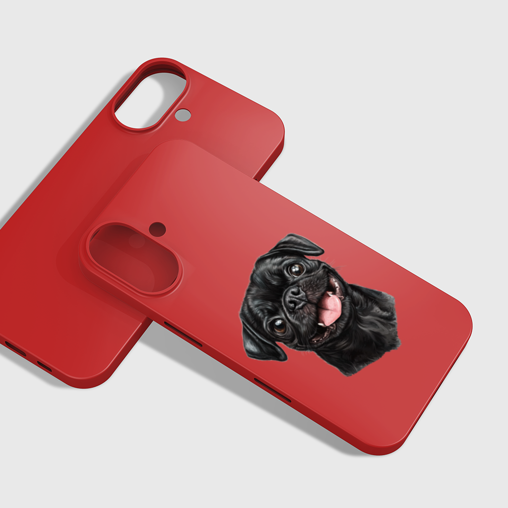 Happy Black Pug Face 