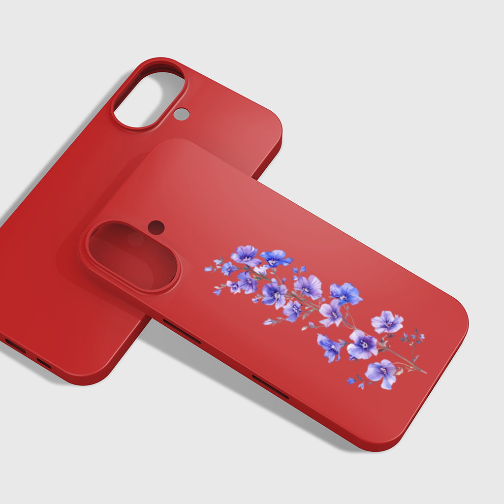 Delicate Blue Flax Wildflowers iPhone 16 Plus Case