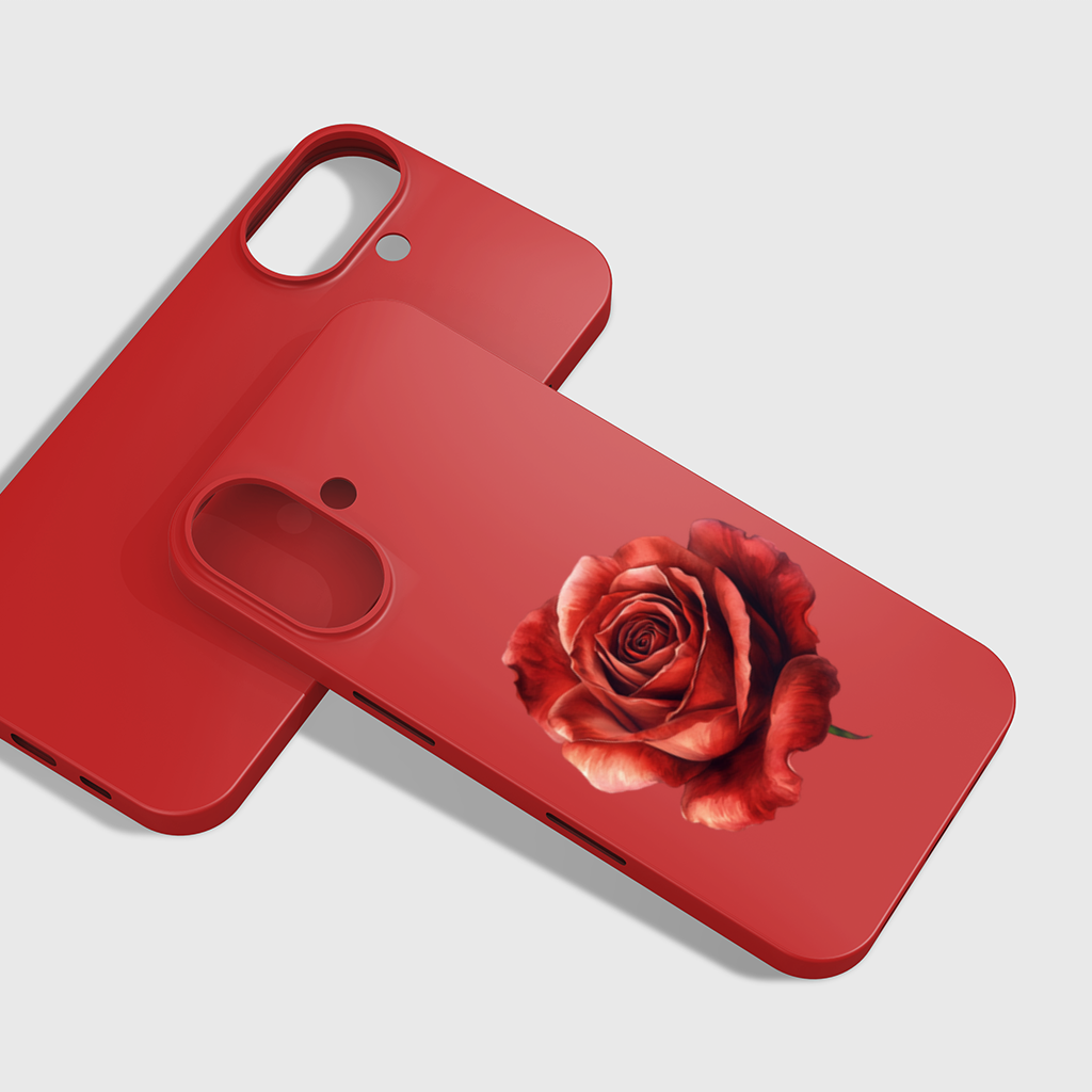 Kırmızı Gül Çiçeği iPhone 16 Plus Kılıfı