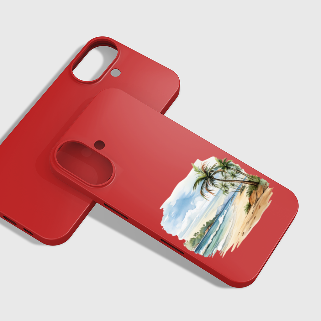Tropical Palm Tree Beach iPhone 16 Plus Case