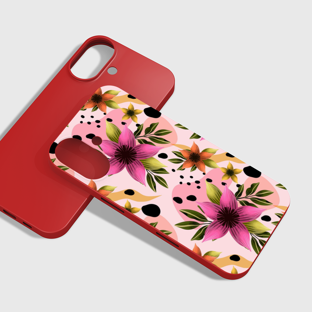 Boho Pink Lily Botanical iPhone 16 Plus Case