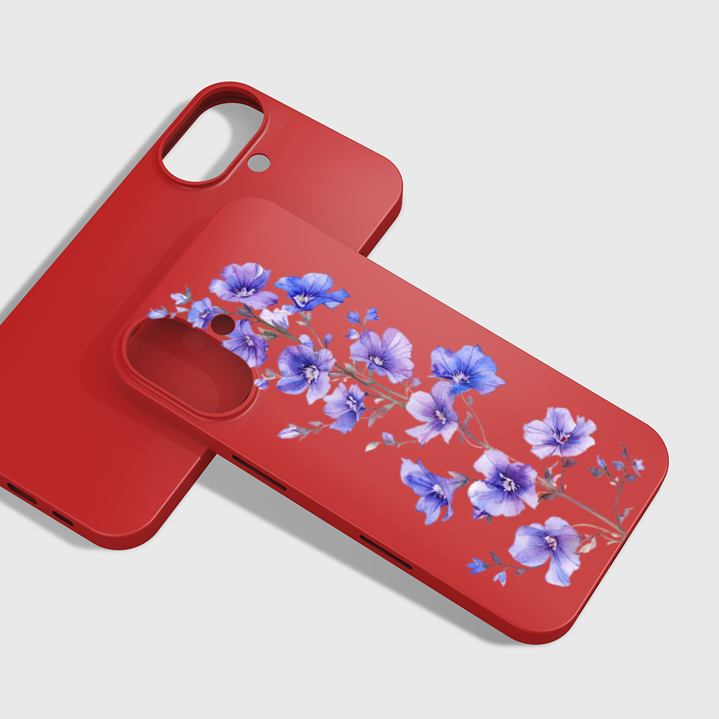 Delicate Blue Flax Wildflowers iPhone 16 Plus Case