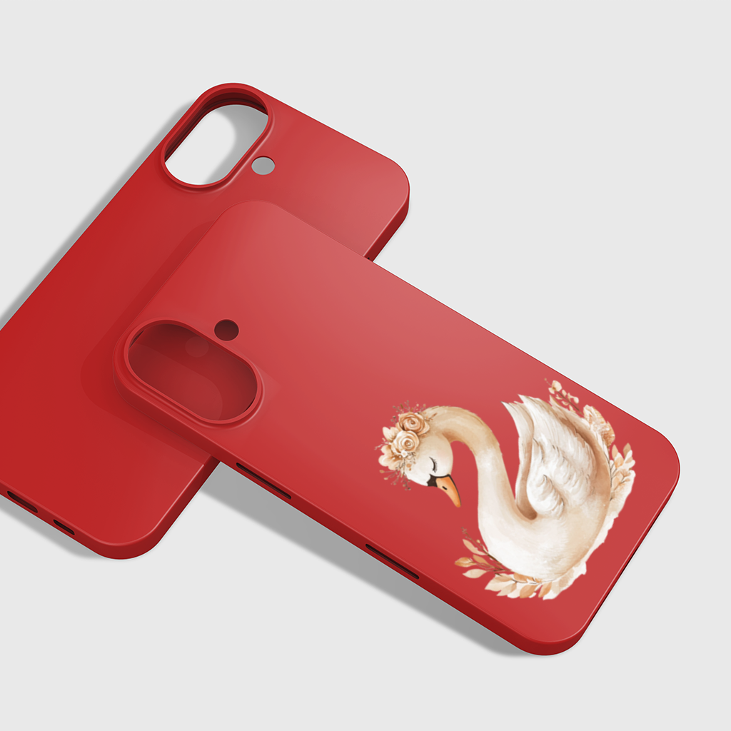 Elegant Floral Crown Boho Swan iPhone 16 Plus Case