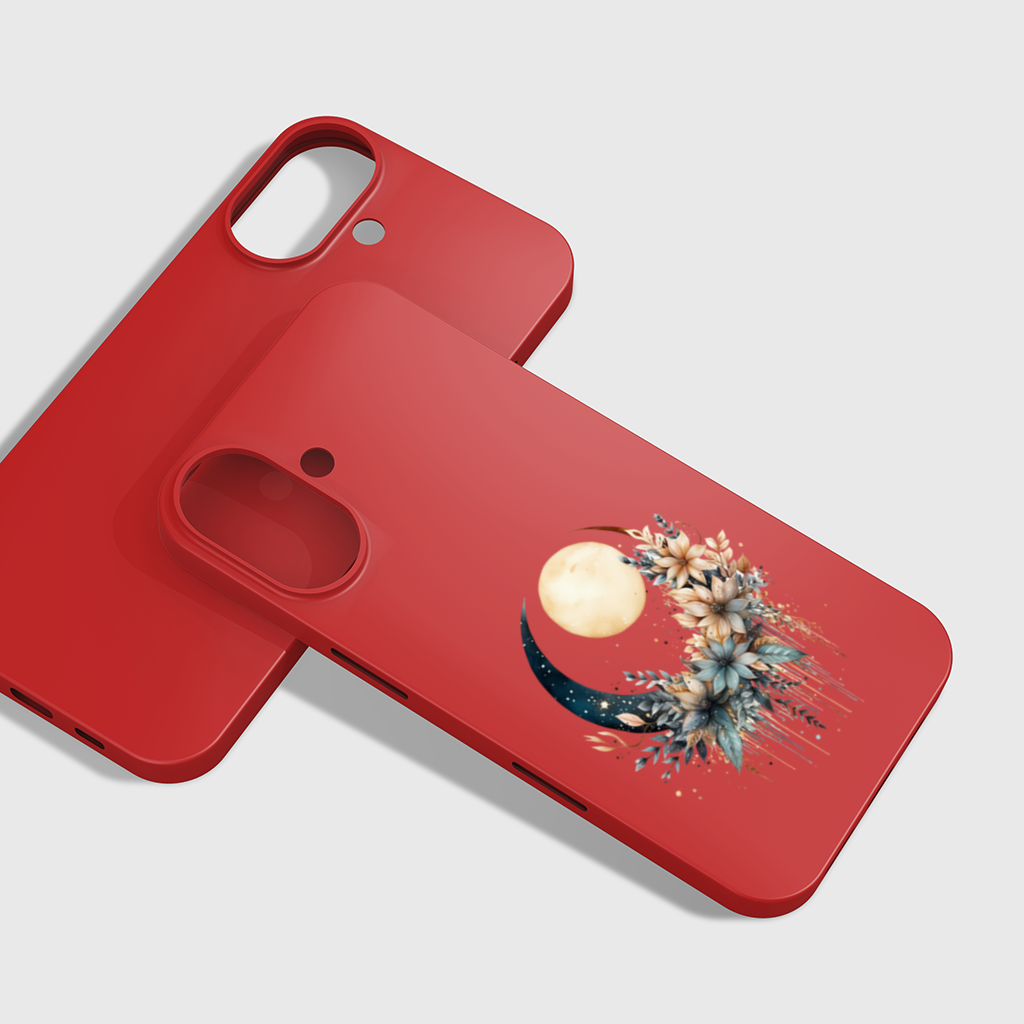 Celestial Boho Moon Floral iPhone 16 Plus Case