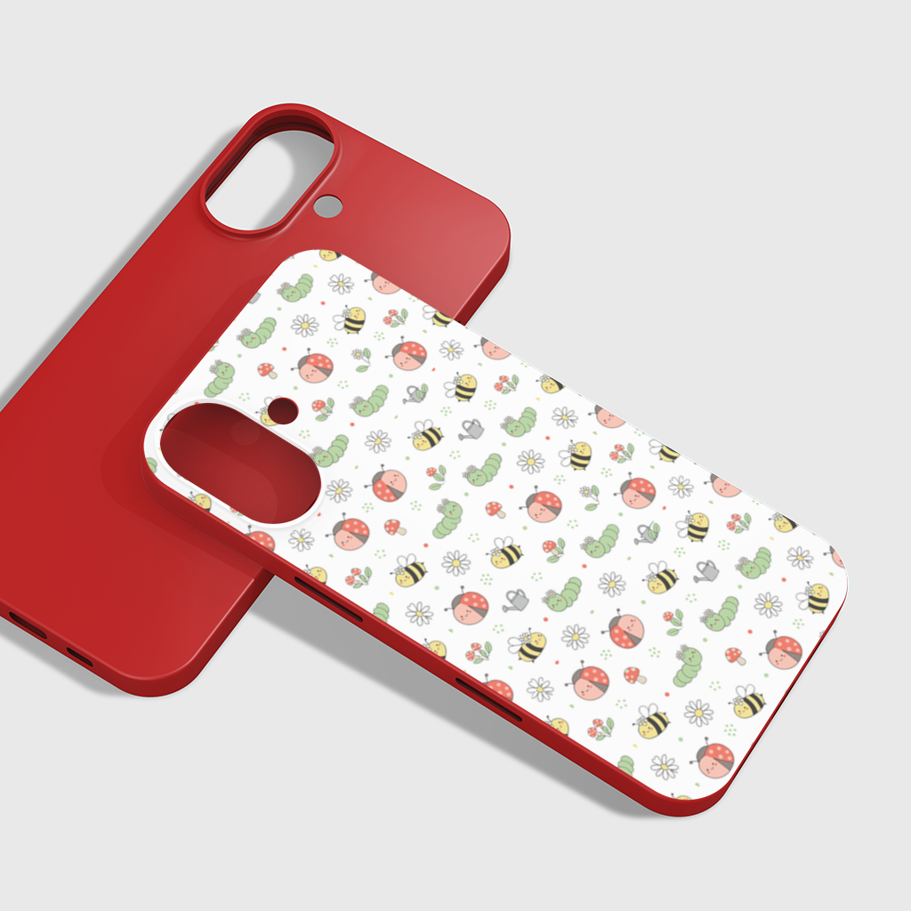 Cute Garden Bugs Pattern iPhone 16 Plus Case